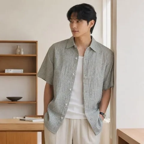 셀러허브 패션 [라일리의류] Rly SQ-1010087 반팔셔츠 시어서커 남성 그린 (51348491)
