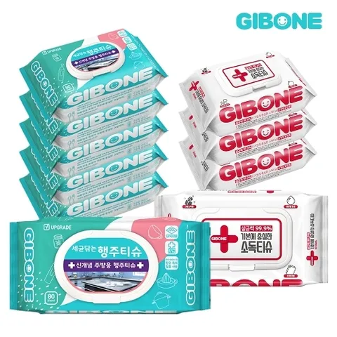 기본에 세균닦는 행주티슈 6팩 + 소독티슈 4팩