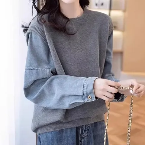 리블리크 테이크 셔츠 레이어드 니트RD4LK039