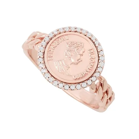 미니아트 엘리자베스 코인 로즈골드 큐빅 패션반지