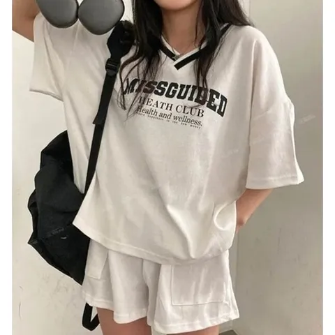 패션플러스 [휴드] 엔클 V넥 캐주얼 루즈핏 세트 3color