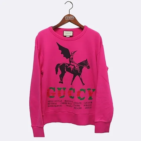 구찌 고이비토 중고명품 Gucci(구찌) 475532 핑크 오버핏 맨투맨 티셔츠 - S사이즈