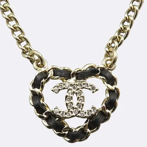 샤넬 고이비토 중고명품 Chanel(샤넬) ABG336 B21852 U3435 하트 COCO 로고 골드메탈 가죽 체인 목걸이
