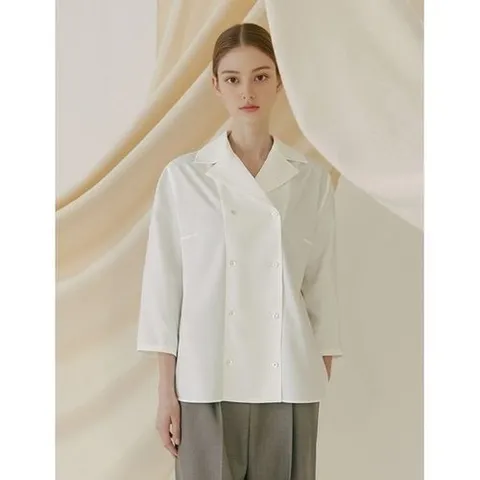 비지트인뉴욕 더블 브레스티드 하프 슬리브 셔츠VZ8LS23_P435913694