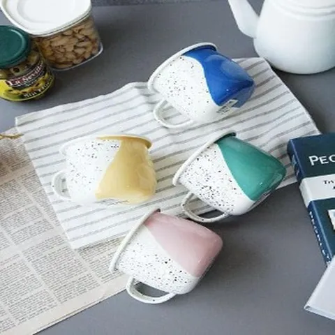 셀러허브 패션 [JHQS8K9Y_4B]법랑 홈꾸미기 머그컵 4color 귀여운 업소용