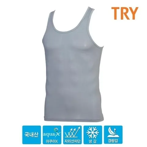 셀러허브 패션 TRY 남성 아쿠아엑스 베이직런닝 남자민소매 런닝셔츠