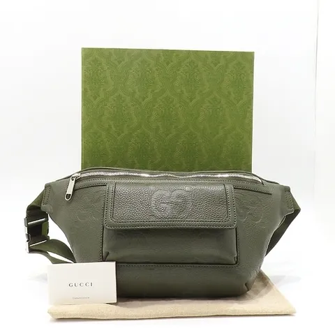 구찌 고이비토 중고명품 Gucci(구찌) 645093 카키레더 점보 GG 벨트백