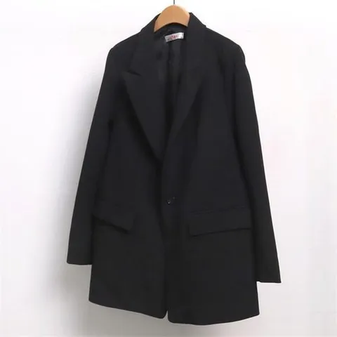 셀러허브 패션 빅사이즈사랑해요 6864L010 싱글 스판 블랙 자켓 BG