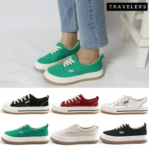 vgshot 트래블러스 여성용 베이직 캔버스화 단화 통굽 스니커즈 운동화 2종 택1_P342126789