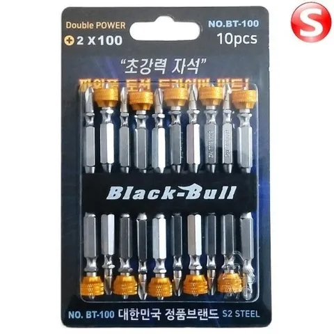 셀러허브 생활리빙 드릴비트 토션비트 100mm 자석비트 드라이버비트 블랙불
