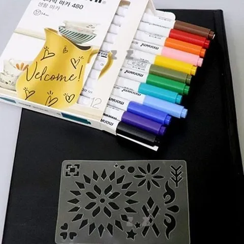 셀러허브 패션 그릇 도자기 타일 패턴 전자렌지용펜 12색