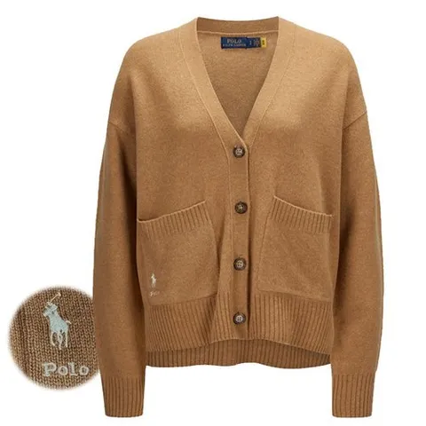 폴로 랄프로렌 [당일]랄프로렌 포니 티테일 자수 울 포켓 가디건 카멜 211872735 001