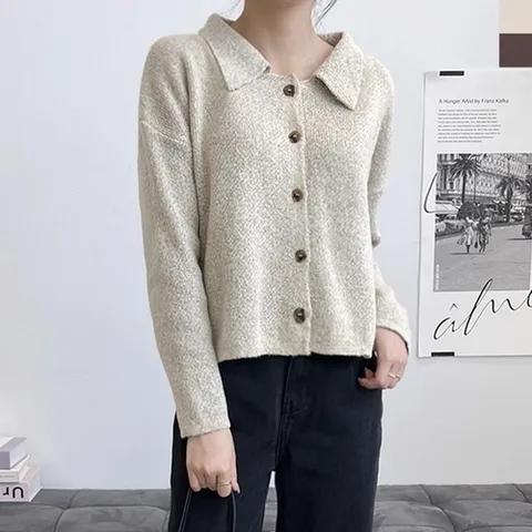 기타 2LUPP 1016 여자카라버튼 가디건 도트 U (KYR-WFGJCMD)