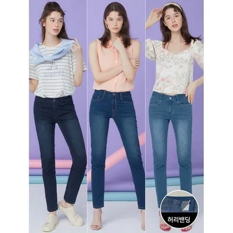 뱅뱅 여성 썸머 슬림핏 스판 데님 3종택1_P322344035