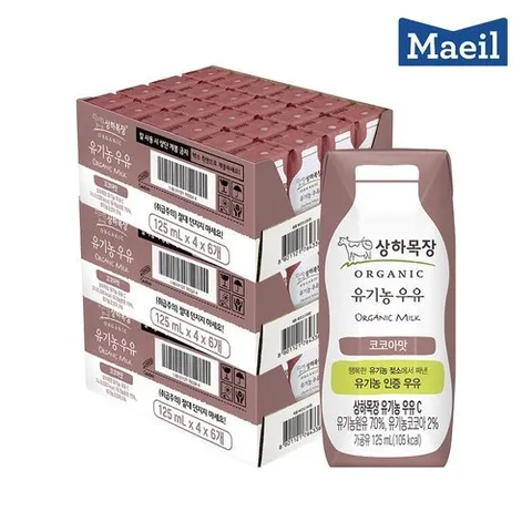 매일유업 상하목장 유기농 멸균 우유 코코아 125ml 72팩