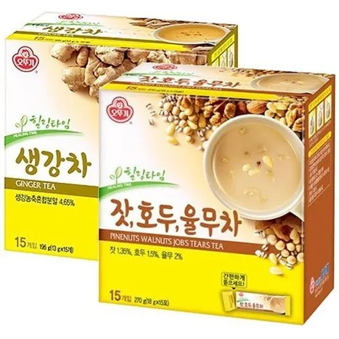 셀러허브 식품 오뚜기 생강차 15T + 잣호두율무차 15T