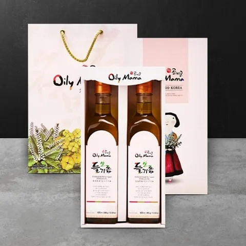 웰굿 국내산 생들기름 선물세트 3호(생들기름420ml x 2)(+선물박스,쇼핑백)