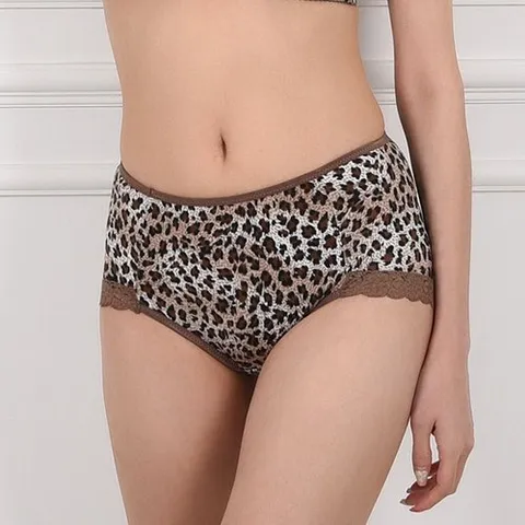 기타브랜드 호피 레이스 노라인 맥시 여성 팬티0084ad