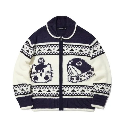 인터크루 숄카라 코위찬 집업 가디건 스웨터 네이비 ITZ4WC01ANA