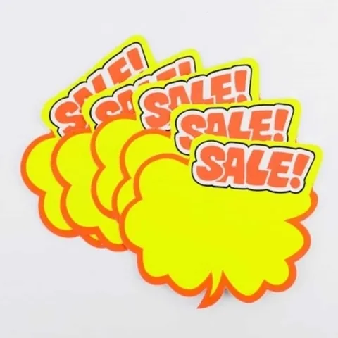 기타 구름모양 쇼카드 5매 할인POP 매장쇼카드 (KYR-WFK5EEW)