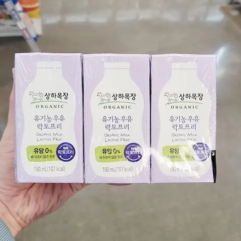 셀러허브 식품 상하목장 유기농 우유 락토프리 190ml x 6개 b89820