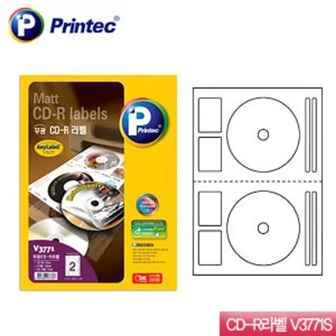 셀러허브 1 [OFM646N0]프린텍 애니라벨 CD R라벨 V3771S 100매