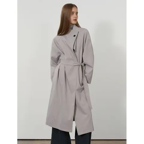 나인식스뉴욕 하프넥 싱글 버튼 벨티드 트렌치 코트 NP3JH001L0_P407131615