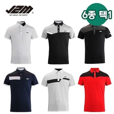 패션플러스 [제이투엠골프] J2M 썸머젠틀맨프리미어 리그 골프 반팔 6종택1