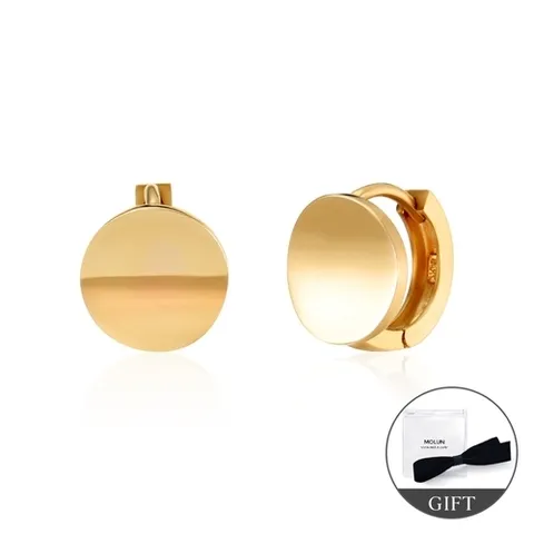 모룬 (1월베스트) 14K 웨이브 서클 코인 원터치 귀걸이 한쌍 MOE40329