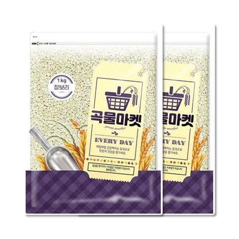더프레시 곡물마켓 국내산 찰보리 1kg x 2