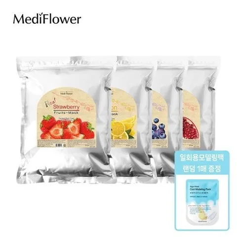 MEDIFLOWER 후르츠 모델링팩 1kg 4종 중 택1 / 일회용 모델링팩 랜덤 1개증정_P044005497