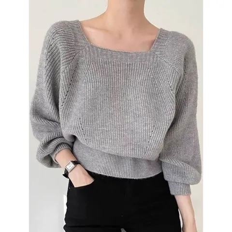 디에이치 머멜드 루즈핏 스퀘어 니트 탑_P406162297