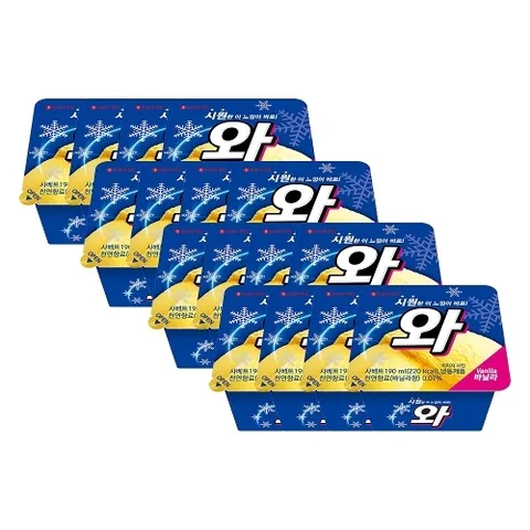 롯데웰푸드 와 아이스크림 바닐라 190ml X16개