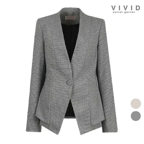 비비드 시크릿가너 VIVID 여성 엘라 겨울 노카라 원버튼 울자켓_P331584300