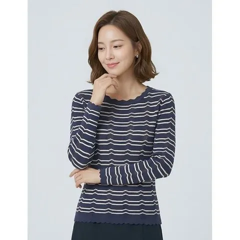 JOINUS 스칼럽 스트라이프 니트-JS23SL3102345A_P417086297