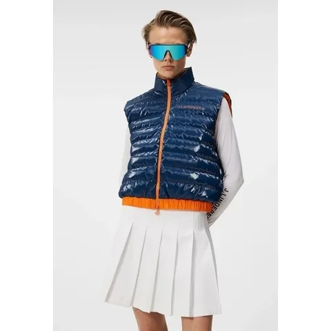 제이린드버그 여성용 다운패딩 조끼 베스트 양면 자켓 기능성 골프웨어 2023