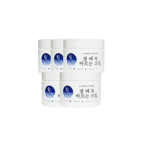 라벨영 잘때꼭바르는크림 100g 5개/고보습고양양 올인원수면크림
