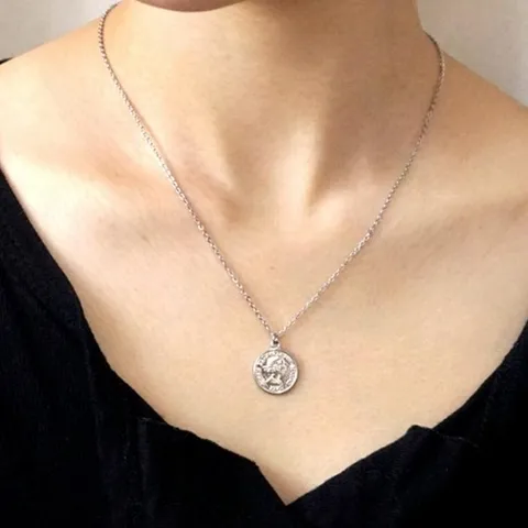 셀러허브 패션 남녀공용 베이직 데일리코인 목걸이 실버 골드