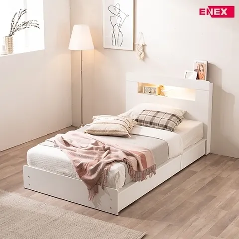 에넥스 딥슬립 LED 조명 서랍형 수납침대(SS)-본넬 매트리스