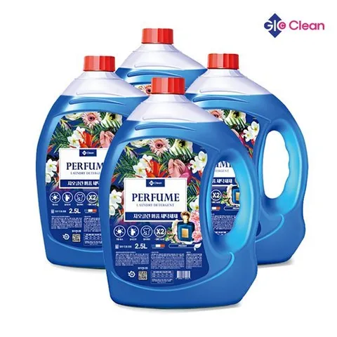 지오클린 퍼퓸 세탁세제 피오니 2.5L x 4개