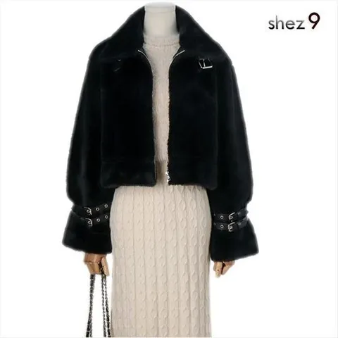 쉬즈나인 크롭 비죠 퍼 무스탕_P333174608