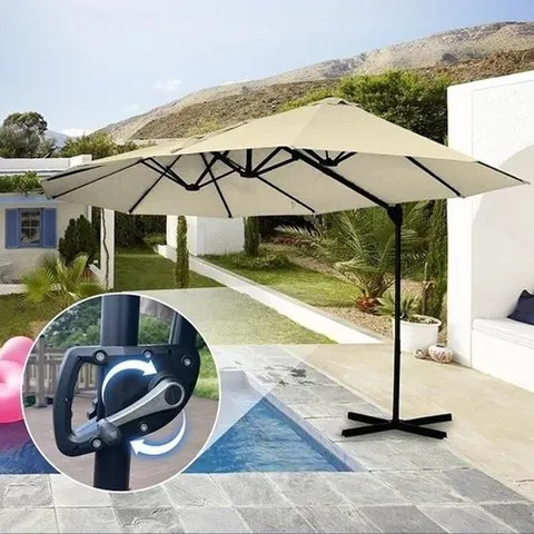 셀러허브 패션 [JHQRG4RF_4B]카페 테라스 대형파라솔 정원 대형 트윈 세트