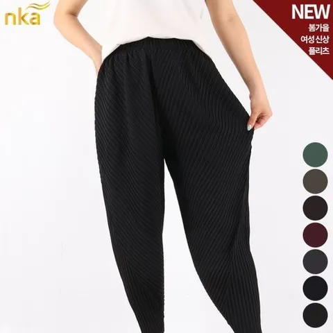 패션플러스 [NK아울렛] 엔케이아울렛 NKC여성플리츠주름바지 여자 봄가을 홈웨어 데일리 국내제작