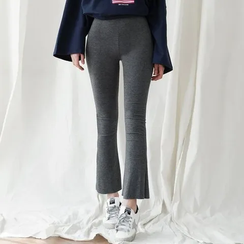 더클로 F~4XL 빅사이즈 여성 부츠컷 팬츠 레깅스 요가복 홈웨어 밴딩 컷팅 쫄 바지 레이온 스판 신축성_P060365308