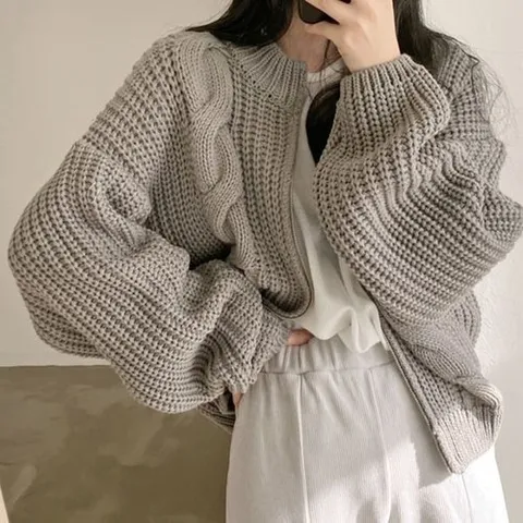 디에이치 리엣 꼬임 니트 집업_P329457332