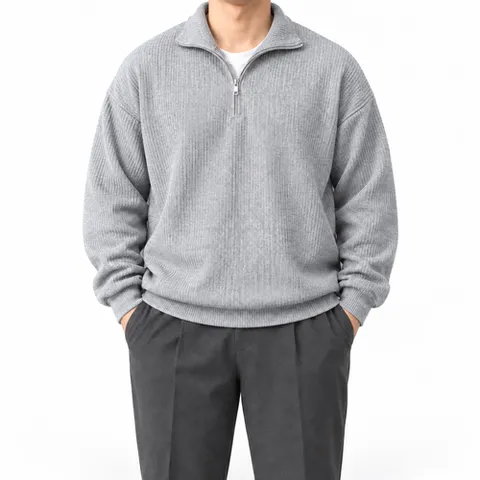 온더포엑스 반집업맨투맨 하프집업맨투맨 오버핏카라티