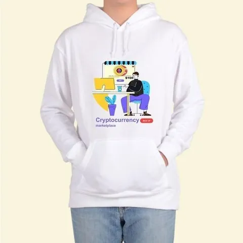 셀러허브 패션 [JHQOSS45_4B]후드티 가상화폐 비트코인 디지털프린팅 A