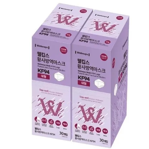 셀러허브 식품 웰킵스 KF94 대형 마스크, 30개x 2_