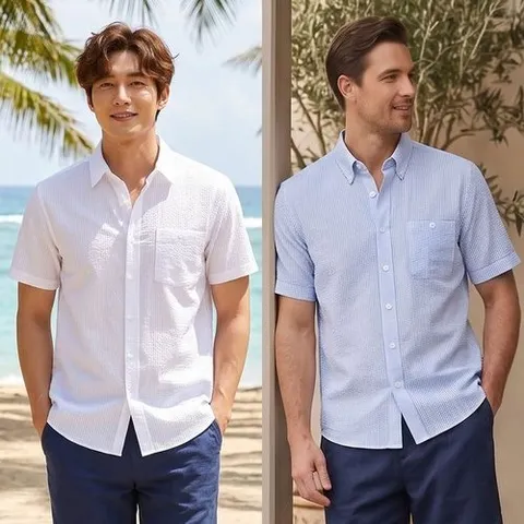JEANPIERRE 시어서커 반팔셔츠 스트라이프 남방_P360196365