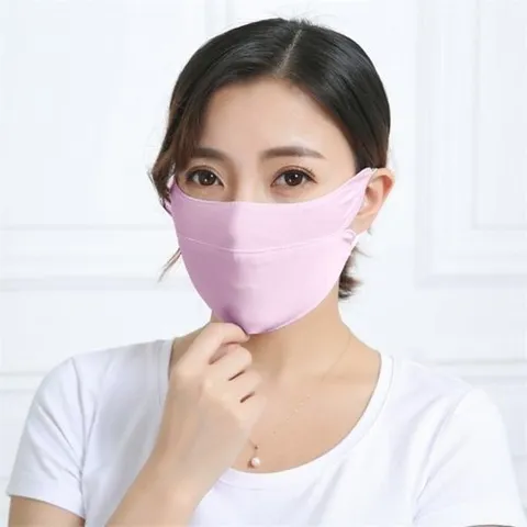 셀러허브 생활리빙 입체 UV차단 아이스실크 마스크(핑크)/ 여름 쿨마스크